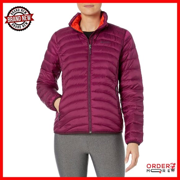 Women's 600 Fill Power Down Puffer Jacket with Hood Zippered Pockets